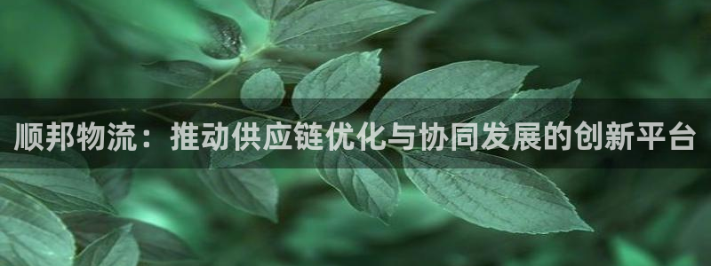 豪门国际官网入口2024：顺邦物流：